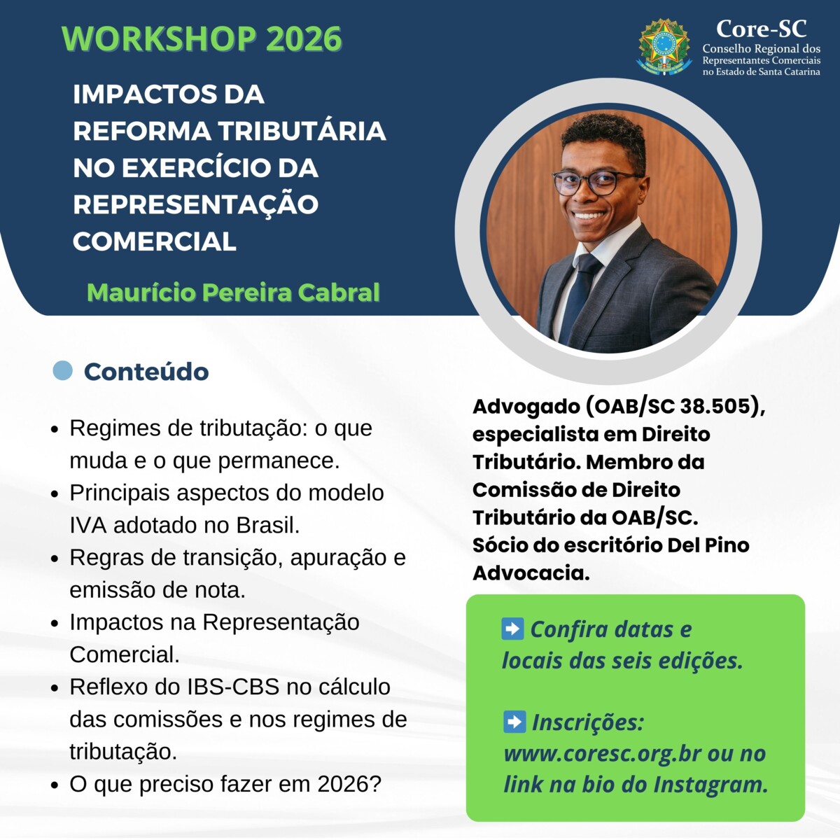 Workshop Impactos da Reforma Triburária no exercício da Representação Comercial