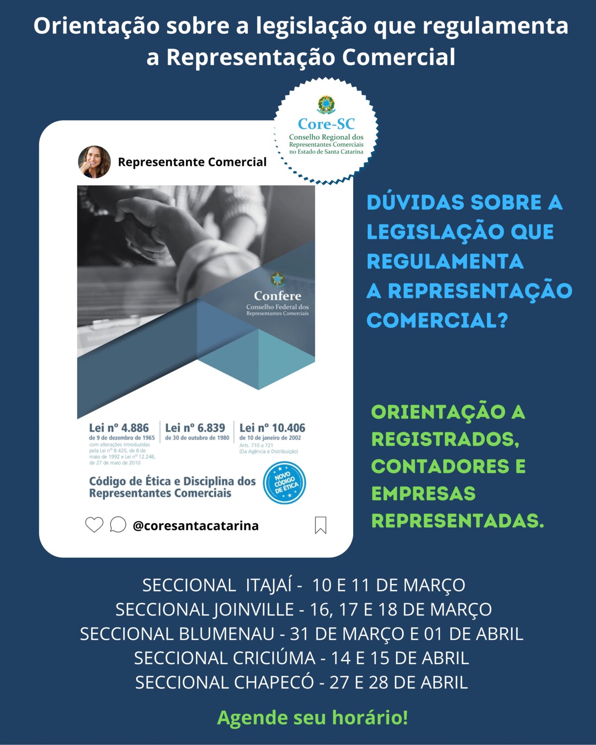 Orientação sobre a legislação que regulamenta a profissão 